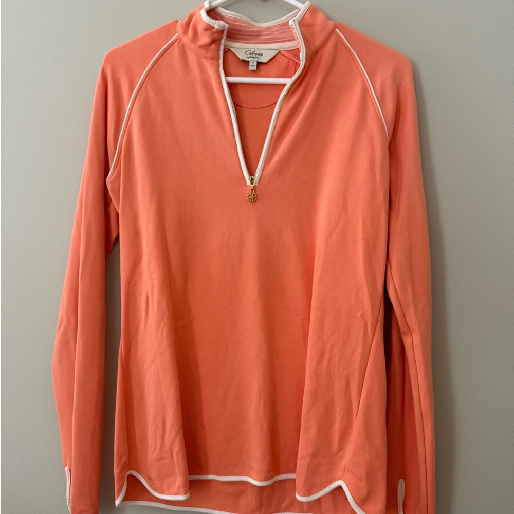 Bobby Jones Coral and White Pullover